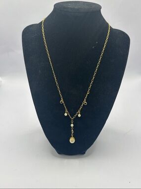 1928 Gold-Tone Necklace with Pearl Drops